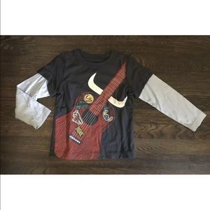 Tea Collection long sleeve guitar gray tee sz 3